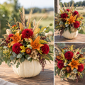 Arrangement floral d'automne – Centre de table🍂